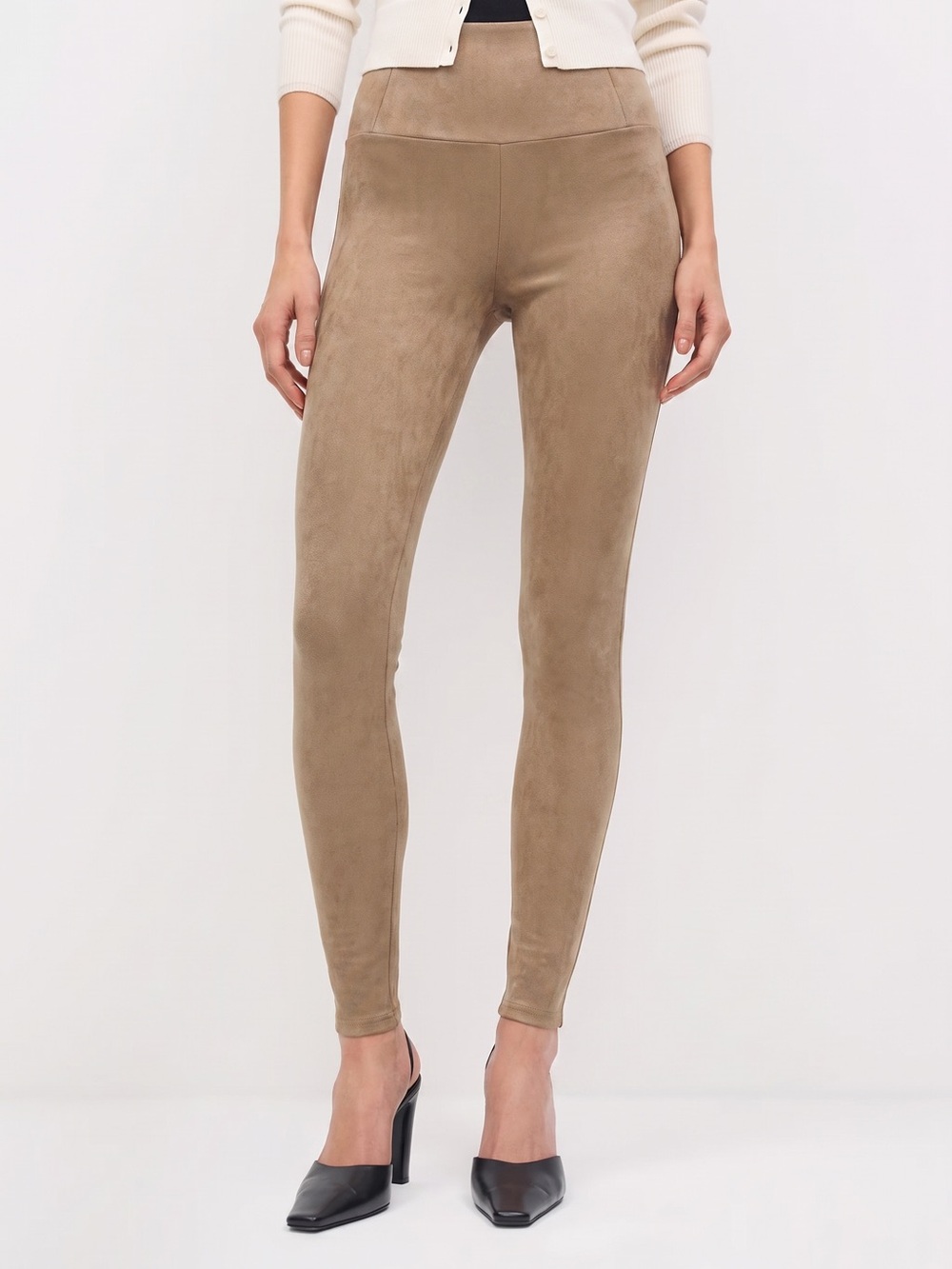 Aritzia Wilfred Suede Slim Ponte Leggings - Taupe